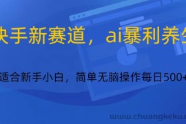 快手新赛道，ai暴利养生，0基础的小白也可以轻松操作轻松日入500+