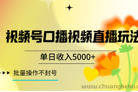 视频号口播视频直播玩法单日收入5000+，一种可以单号持续操作的玩法