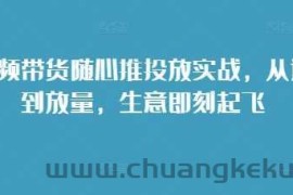 短视频带货随心推投放实战，从选品到放量，生意即刻起飞