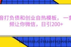 抖音打负债和创业自热模板， 一套视频让你微信，日引200+【揭秘】