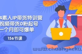 2024素人IP带货特训营，短视频带货0粉起号，一个月即可爆单（156节）