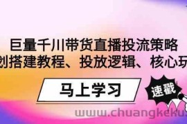 巨量千川带货直播投流策略：计划搭建教程、投放逻辑、核心玩法！