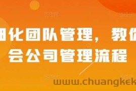 精细化团队管理，教你学会公司管理流程