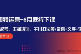 短视频运营6月底线下课：单品起号，主播培训，千川打法等/录音+文字+课件