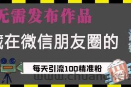 藏在微信朋友圈的流量密码，无需发布作品，单日引流100+精准创业粉【揭秘】