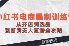 2024小红书电商暴利训练营：从开店到选品，混剪到无人直播全攻略