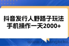 （13220期）抖音发行人野路子玩法，手机操作一天2000+