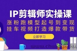 （13980期）IP剪辑师实操课：涨粉跑模型起号到变现，挂车视频打造爆款带货