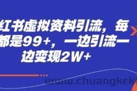 小红书虚拟资料引流，每天都是99+，一边引流一边变现2W+