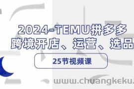 2024TEMU拼多多跨境开店、运营、选品（25节视频课）