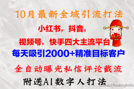 （12921期）10月最新小红书，抖音，视频号，快手四大平台全域引流，，每天吸引2000…