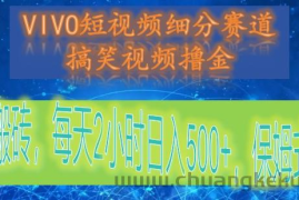 VIVO短视频细分赛道，搞笑视频撸金，无脑搬砖，每天2小时日入500+，保姆式教程