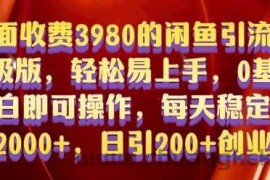 外面收费3980的闲鱼引流法，轻松易上手,0基础小白即可操作，日引200+创业粉的保姆级教程【揭秘】