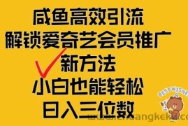 闲鱼高效引流，解锁爱奇艺会员推广新玩法，小白也能轻松日入三位数