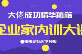 （2139期）企业家内训大课，大佬成功精华秘籍首次揭秘，未来企业必学经验