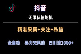 抖音无限私信炮机！全自动无风险引流，每天引流上千人！