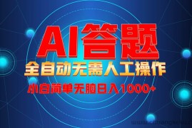 （13858期）最新项目不需要人工操作，AI自动答题，轻松日入1000+彻底解放双手！