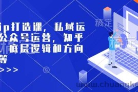 个人ip打造课，私域运营，公众号运营，知乎运营，底层逻辑和方向定位等