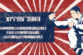 （1938期）拆解收费599的国外调查项目+抖音7天暴涨5000粉+20天赚160万暴利新项目