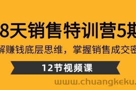 28天销售特训营5期：了解赚钱底层思维，掌握销售成交密码（12节课）