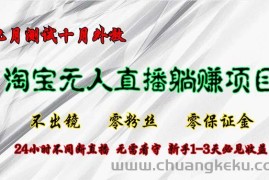 （12862期）淘宝无人直播最新玩法，九月测试十月外放，不出镜零粉丝零保证金，24小…