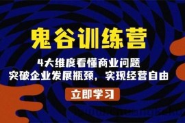 鬼谷训练营，4大维度看懂商业问题，突破企业发展瓶颈，实现经营自由