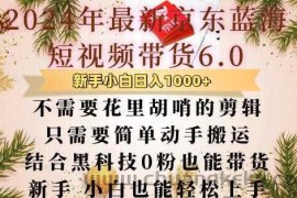 最新京东蓝海短视频带货6.0.不需要花里胡哨的剪辑只需要简单动手搬运结合黑科技0粉也能带货【揭秘】