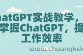 ChatGPT实战教学，快速掌握ChatGPT，提高工作效率