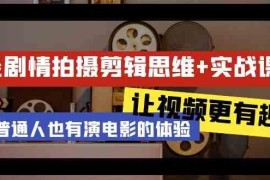 轻剧情+拍摄剪辑思维实战课 让视频更有趣 让普通人也有演电影的体验（23节课）